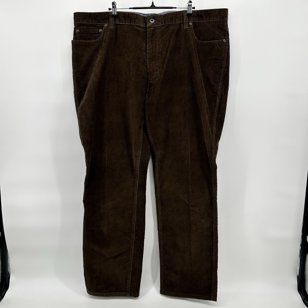 L.L.Bean Stretch Country Corduroy Pants Mens 44x32 Brown Classic Fit Americana